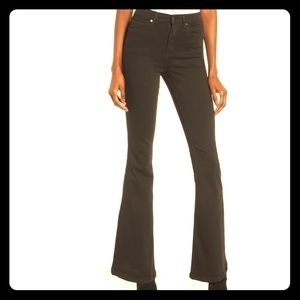 Topshop Moto Petite Jamie Flare Jean in Black